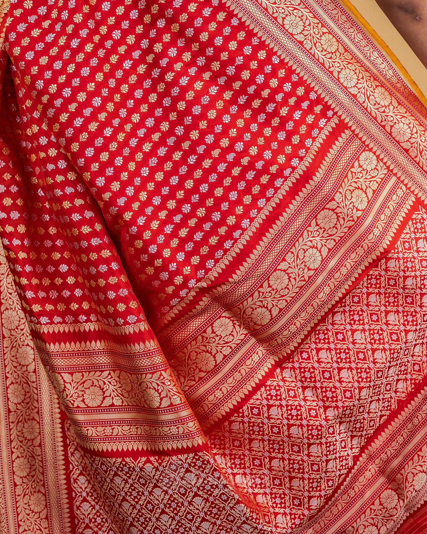 Ethnic Red Sona Rupa Katan Banarasi Silk Saree
