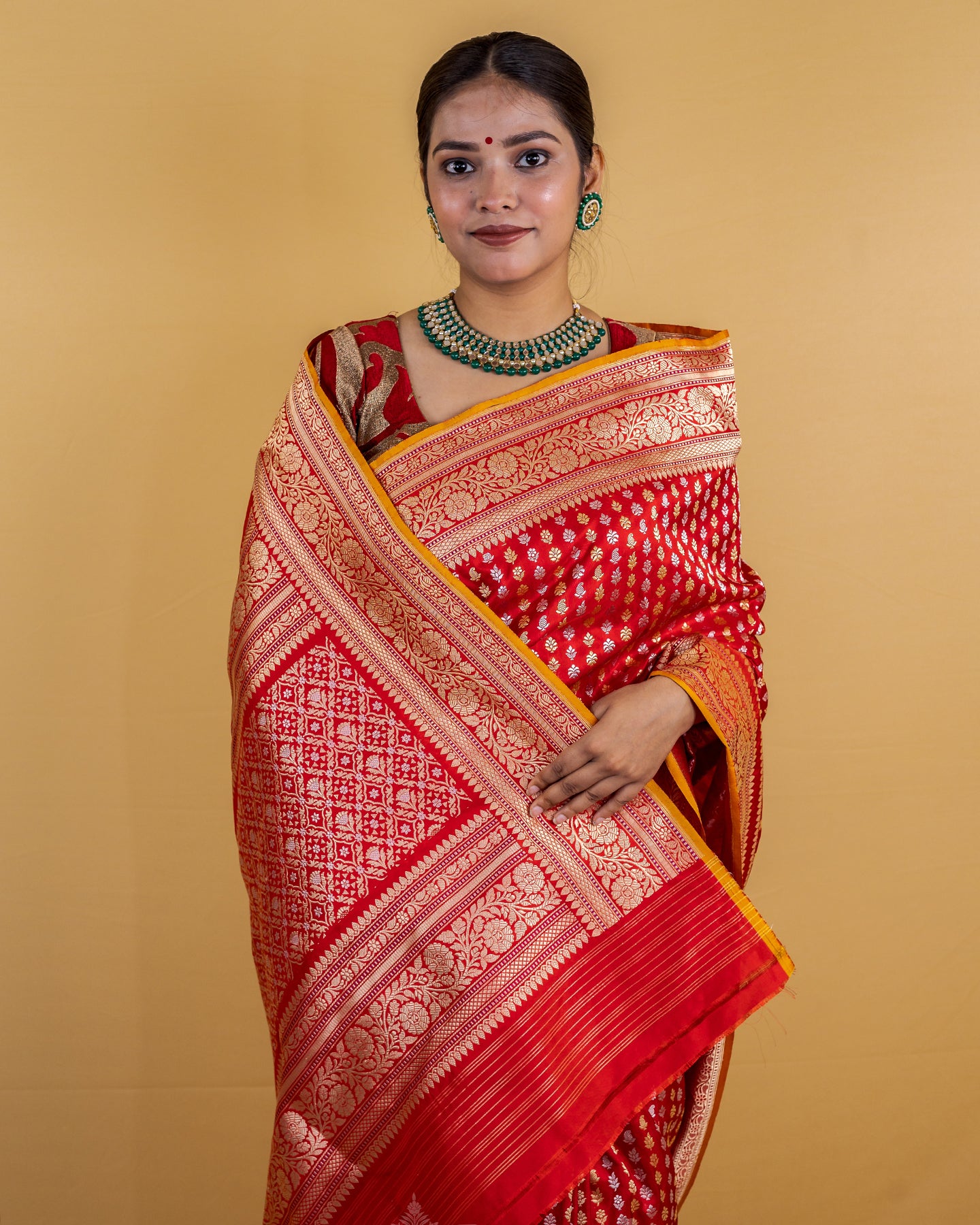 Ethnic Red Sona Rupa Katan Banarasi Silk Saree