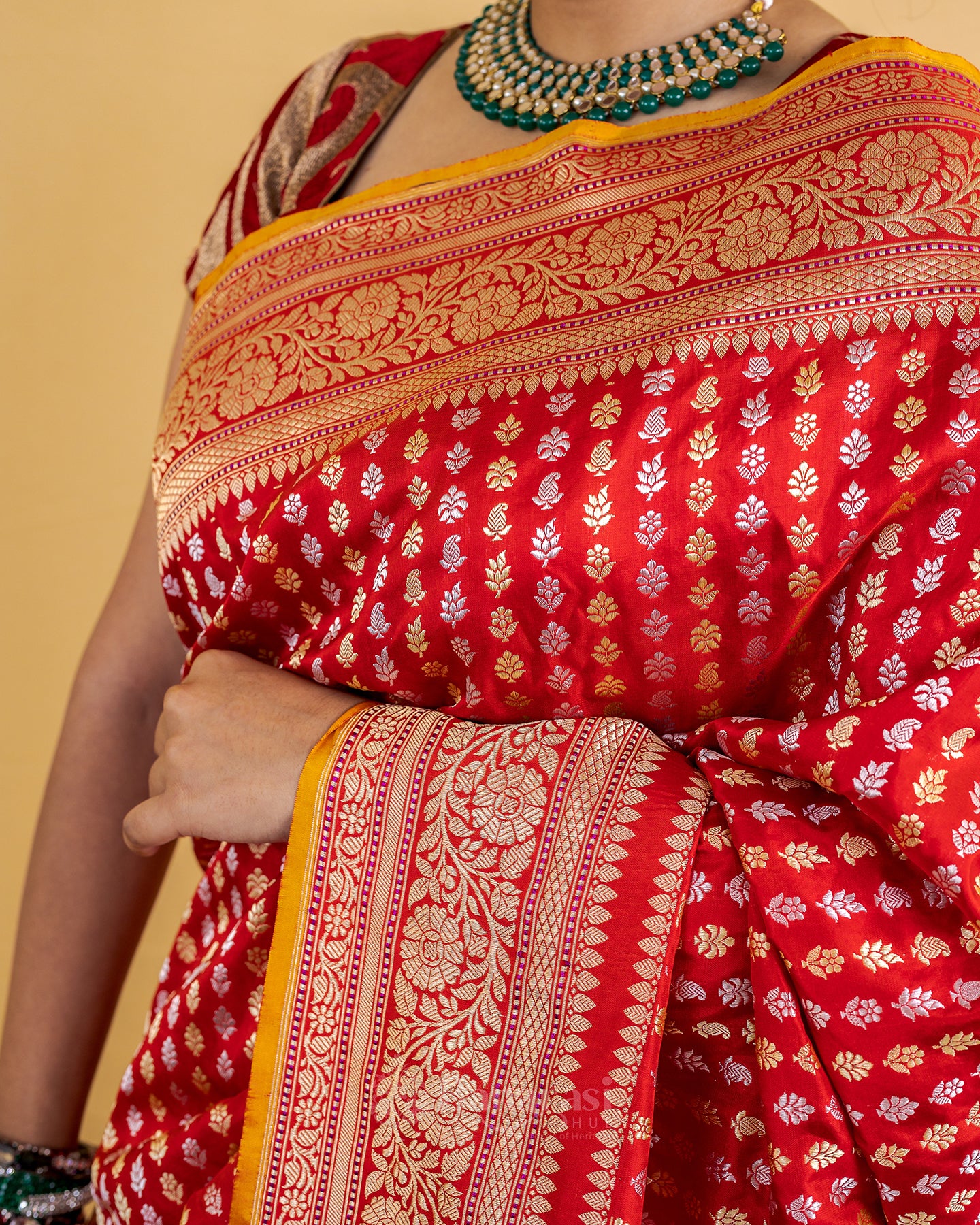 Ethnic Red Sona Rupa Katan Banarasi Silk Saree