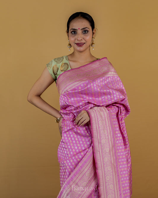 Pink Sona Rupa Katan Banarasi Silk Saree