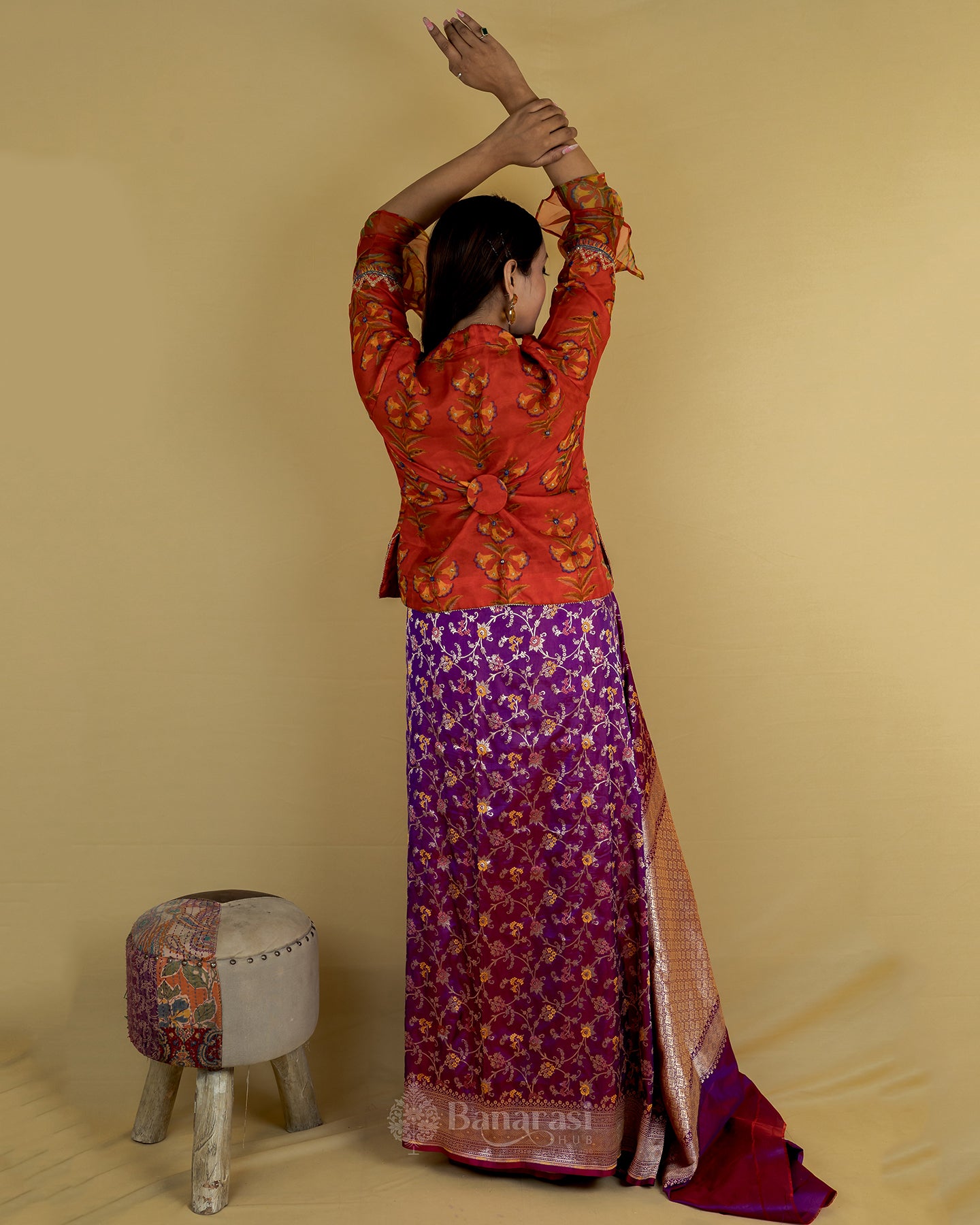 Magenta Handwoven Katan Banarasi Silk Saree