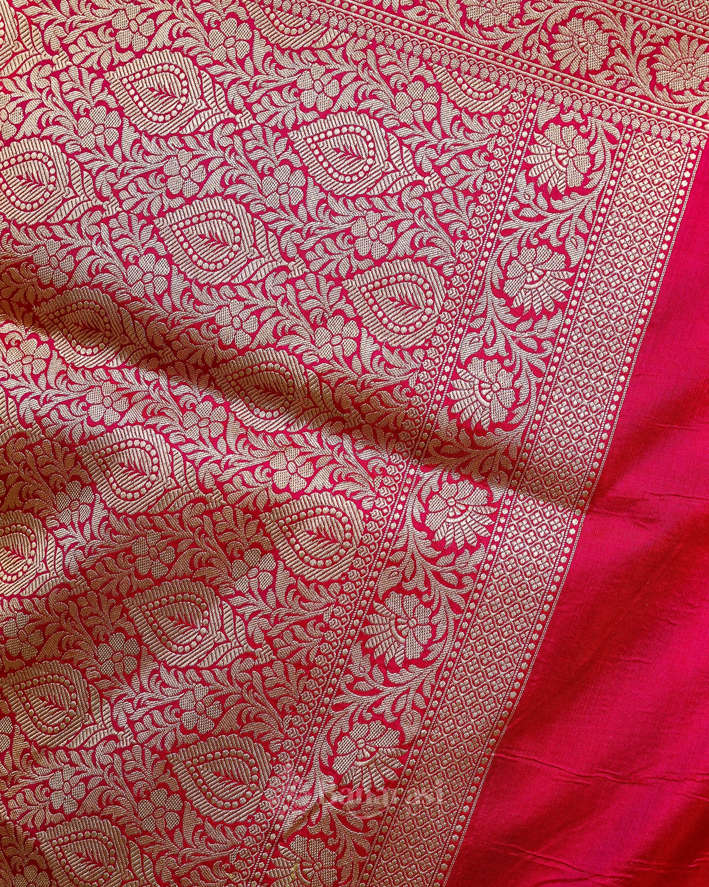 Bright Yellow Ada Lehariya Katan Banarasi Silk Saree