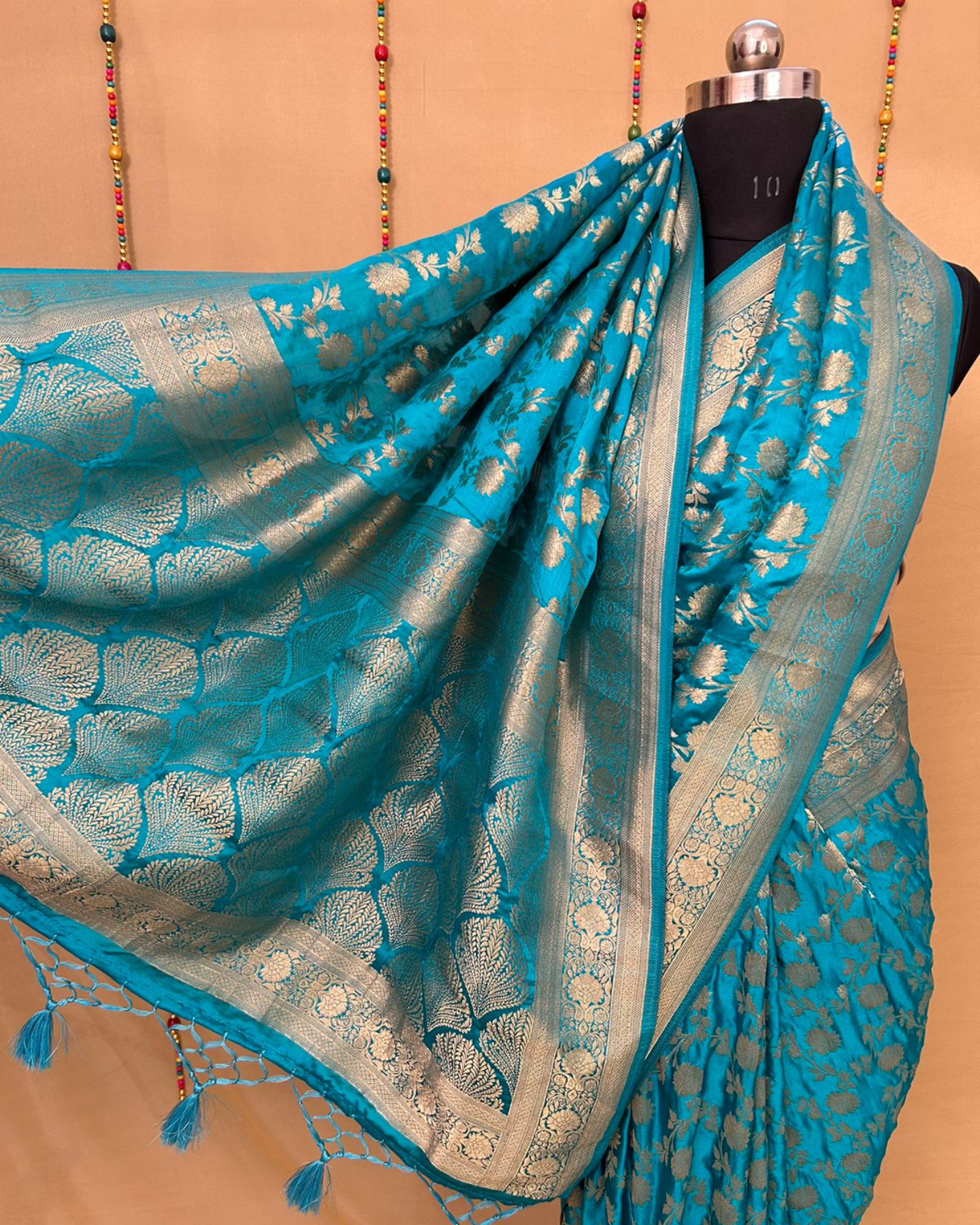 Blue Gajji Satin Zari Weaving Saree
