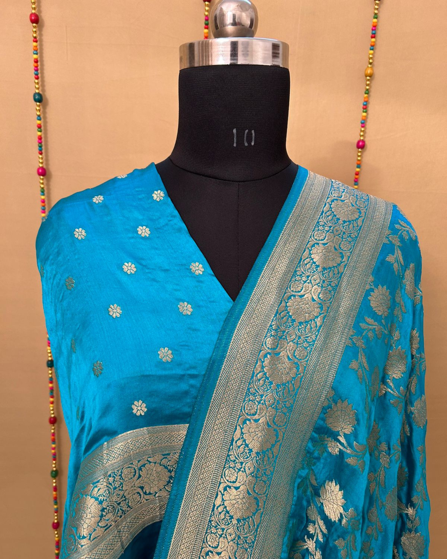 Blue Gajji Satin Zari Weaving Saree
