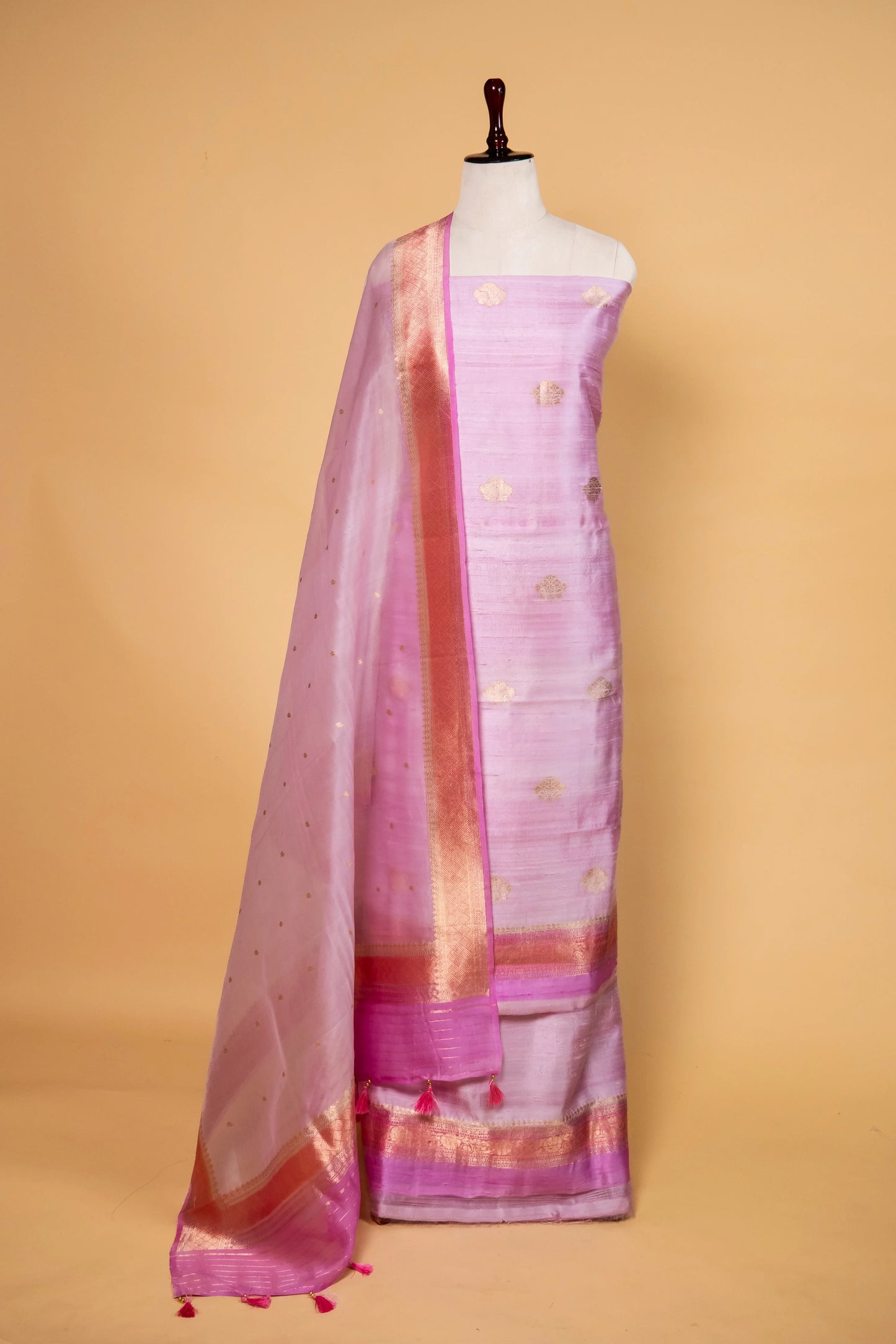 Lavender Handwoven Raw Silk Suit