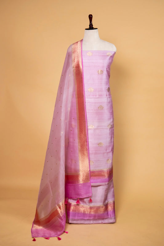 Lavender Handwoven Raw Silk Suit