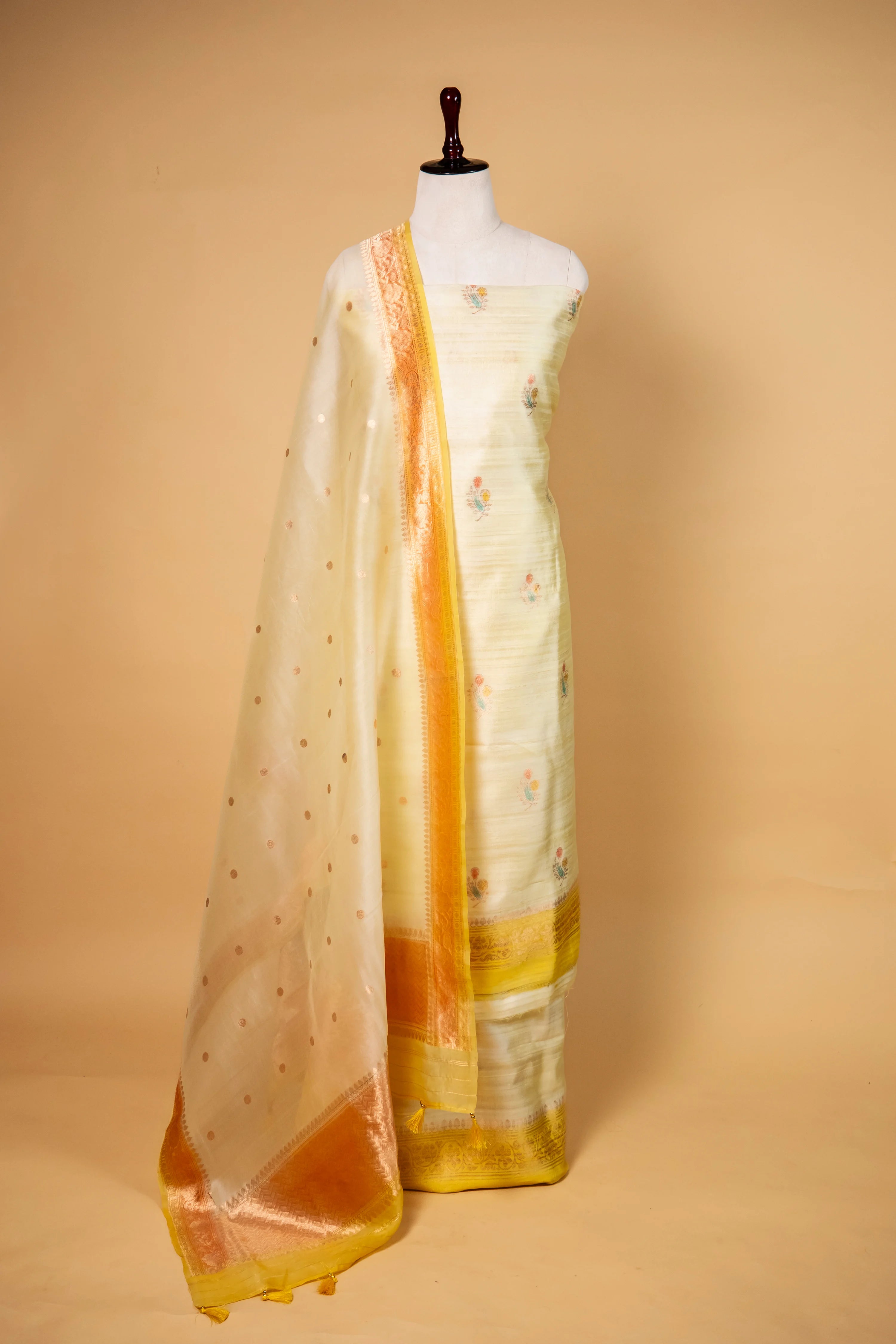 Lemon Yellow Handwoven Raw Silk suit