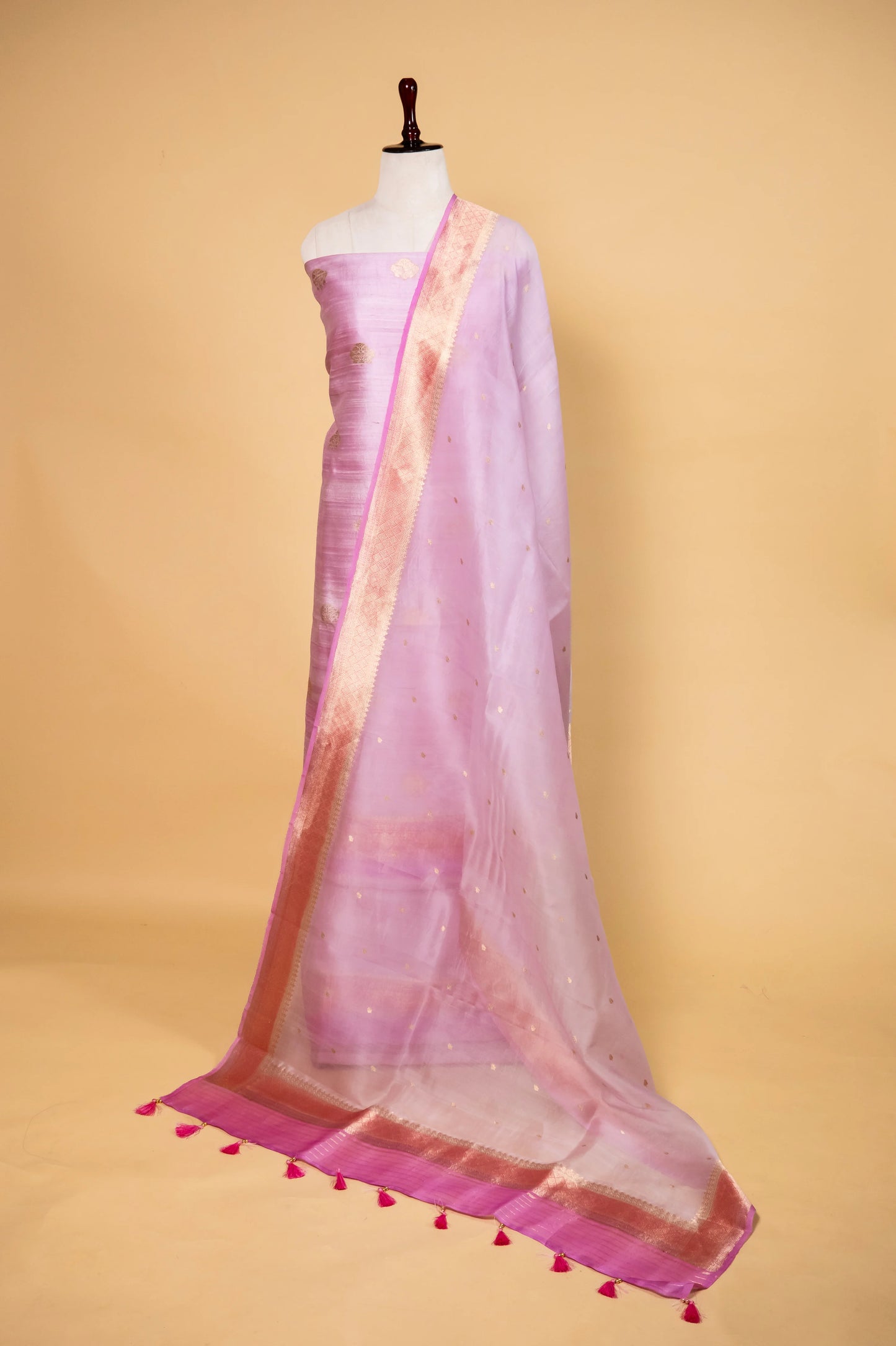 Lavender Handwoven Raw Silk Suit