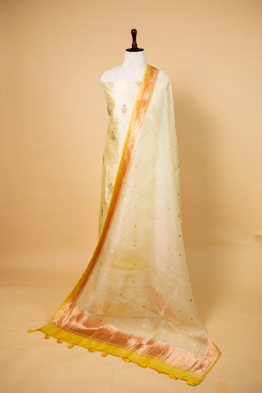 Lemon Yellow Handwoven Raw Silk suit
