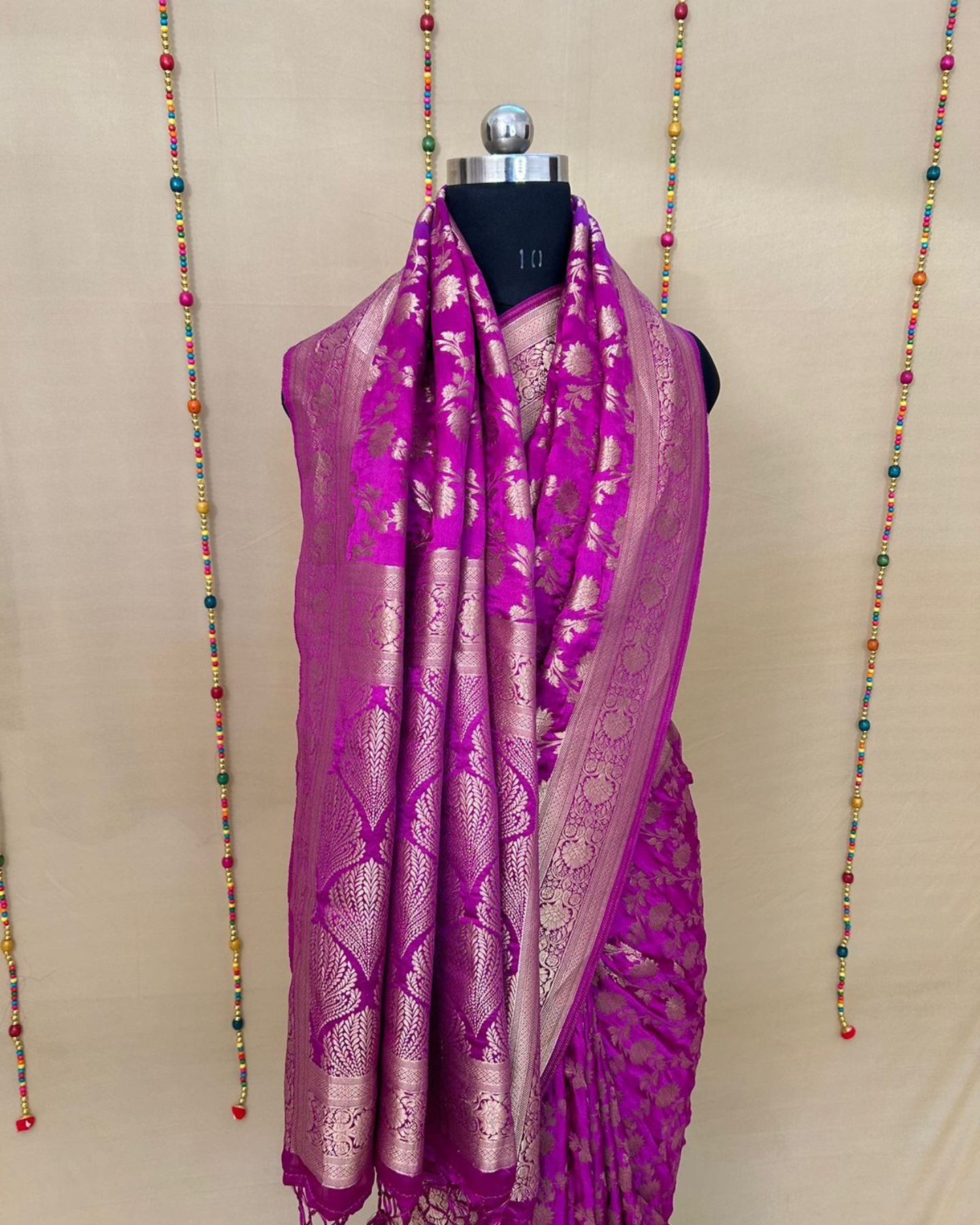 Magenta Gajji Satin Zari Weaving Saree