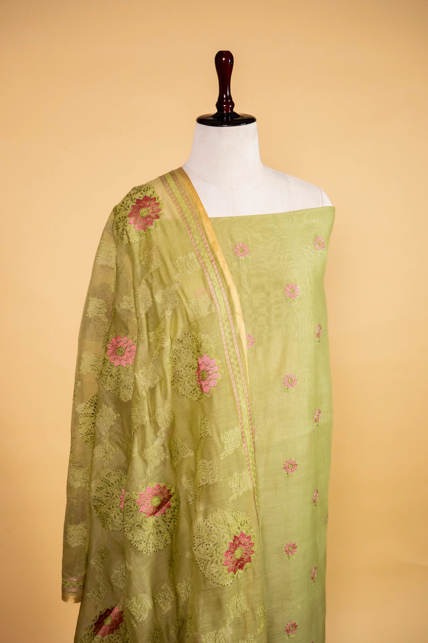 Liril Green Embroidered Mul Cotton Suit