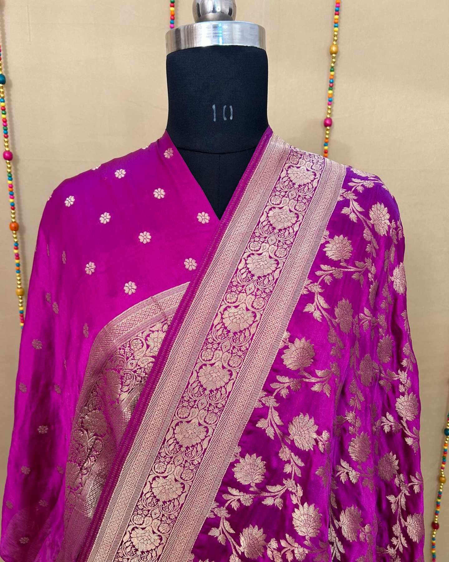 Magenta Gajji Satin Zari Weaving Saree