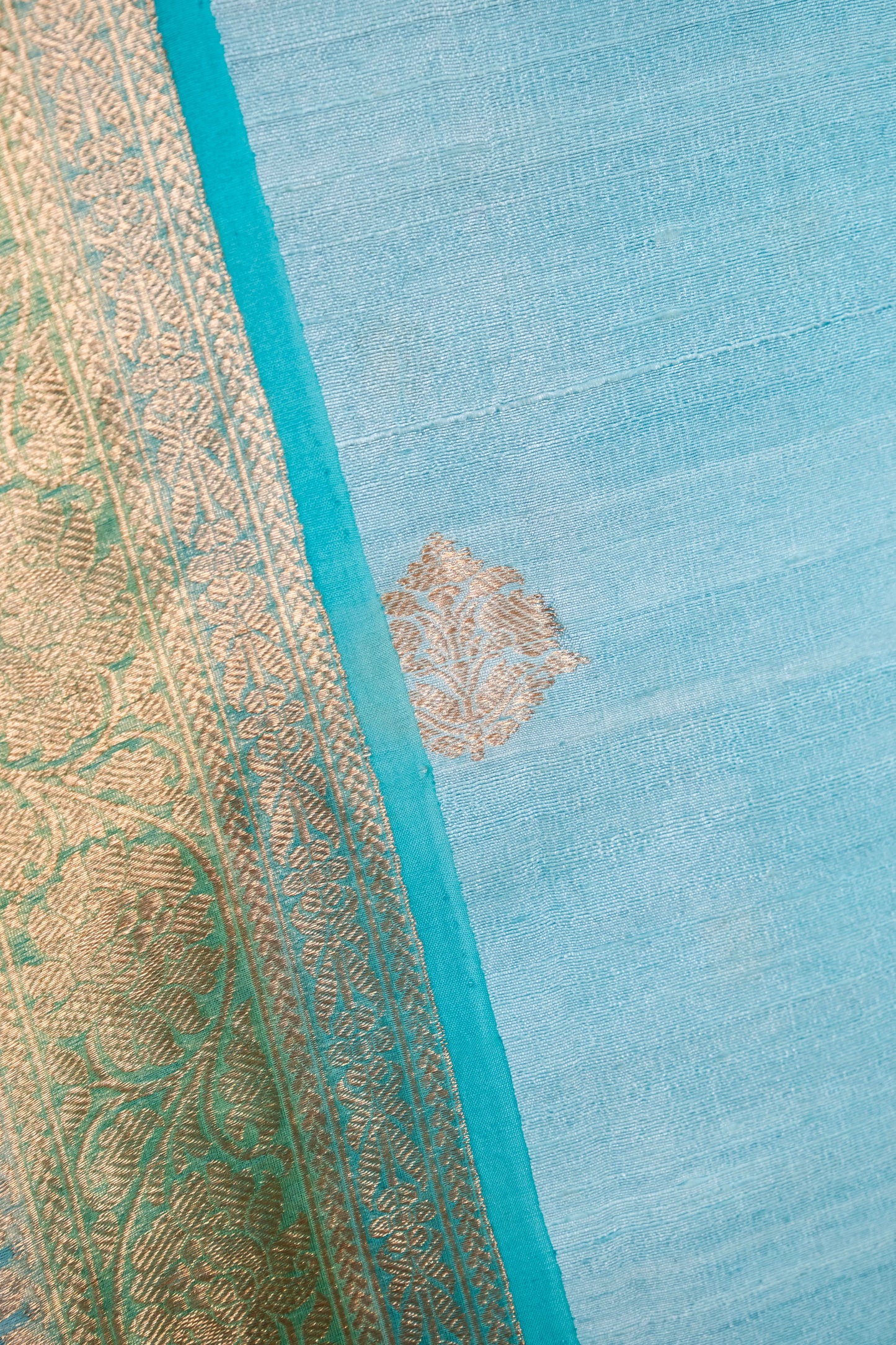Blue Handwoven Raw Silk suit