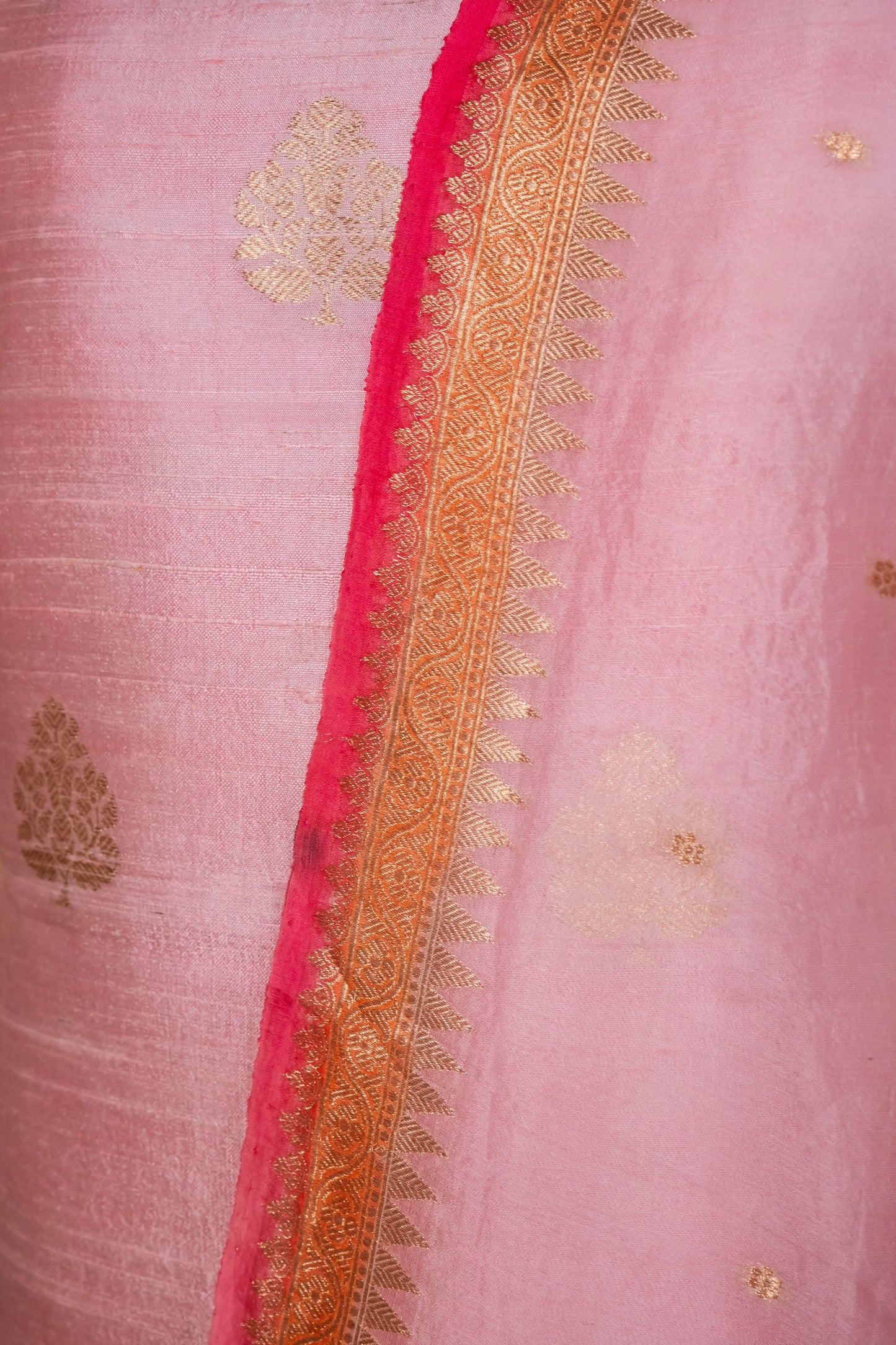 Peachy Pink Handwoven Raw Silk suit