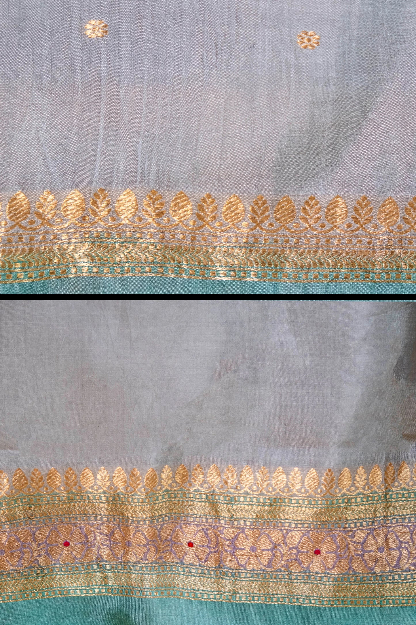 Powder Blue Handwoven Chiniya Silk Suit