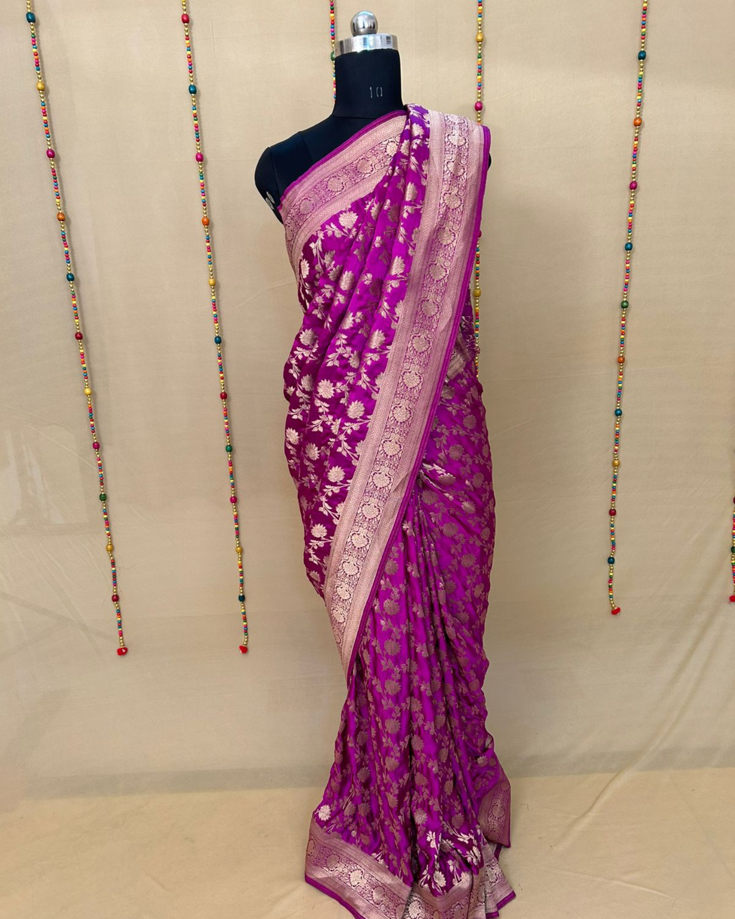 Magenta Gajji Satin Zari Weaving Saree