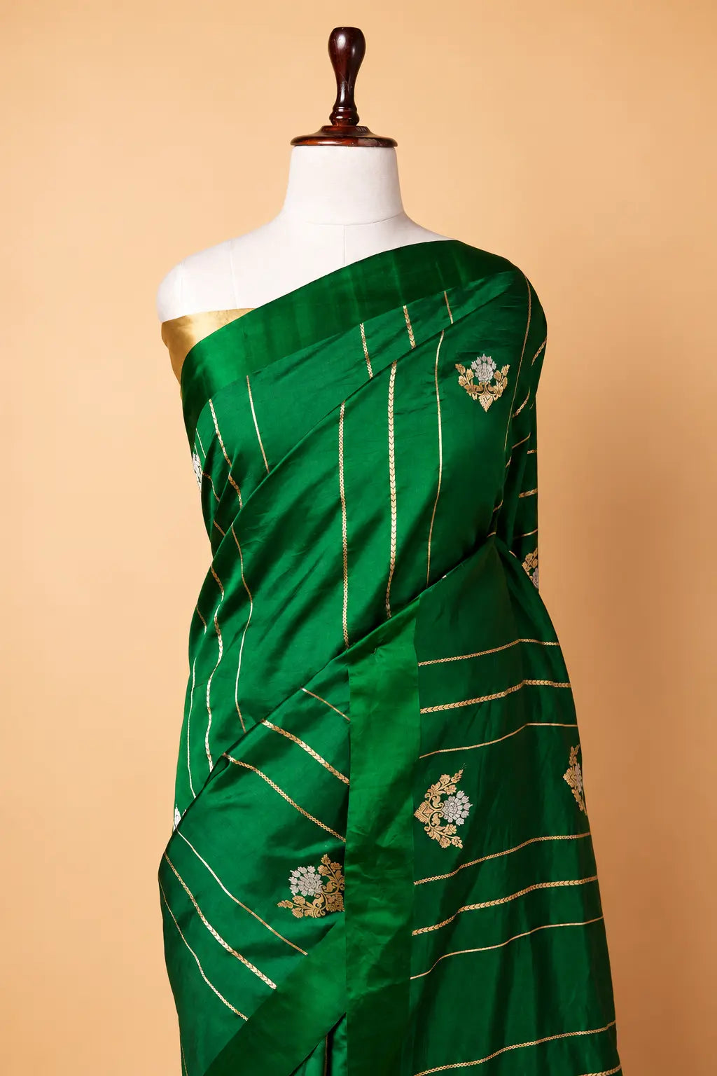 Bottle Green SonaRupa Weaving Puna Silk Saree