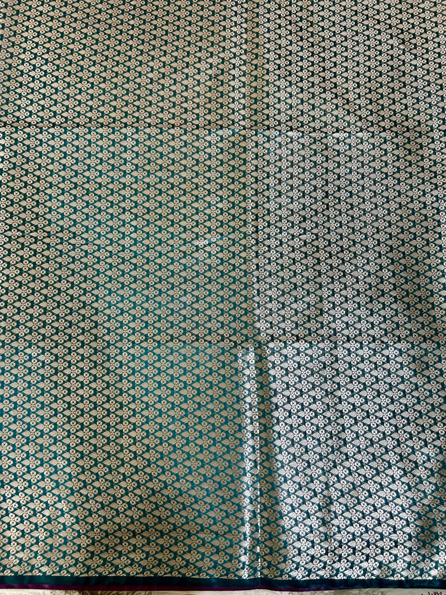 Greenish Blue Chanderi Tiger Zari Woven Saree