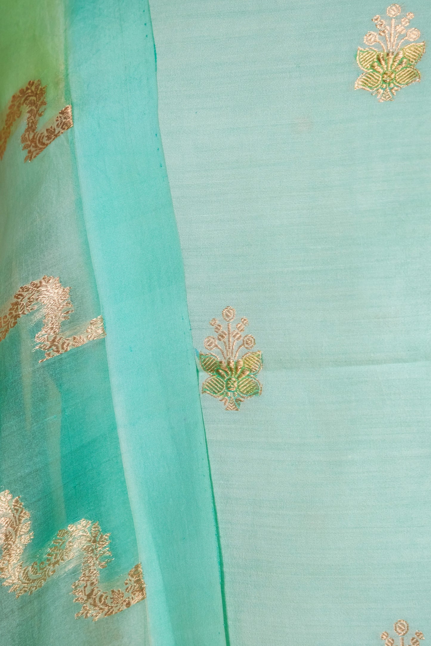 Sea Green Handwoven Chiniya Silk Suit Set