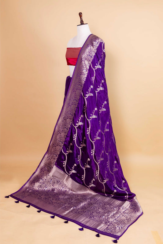 Dark Purple Sona Rupa Fancy Silk Saree