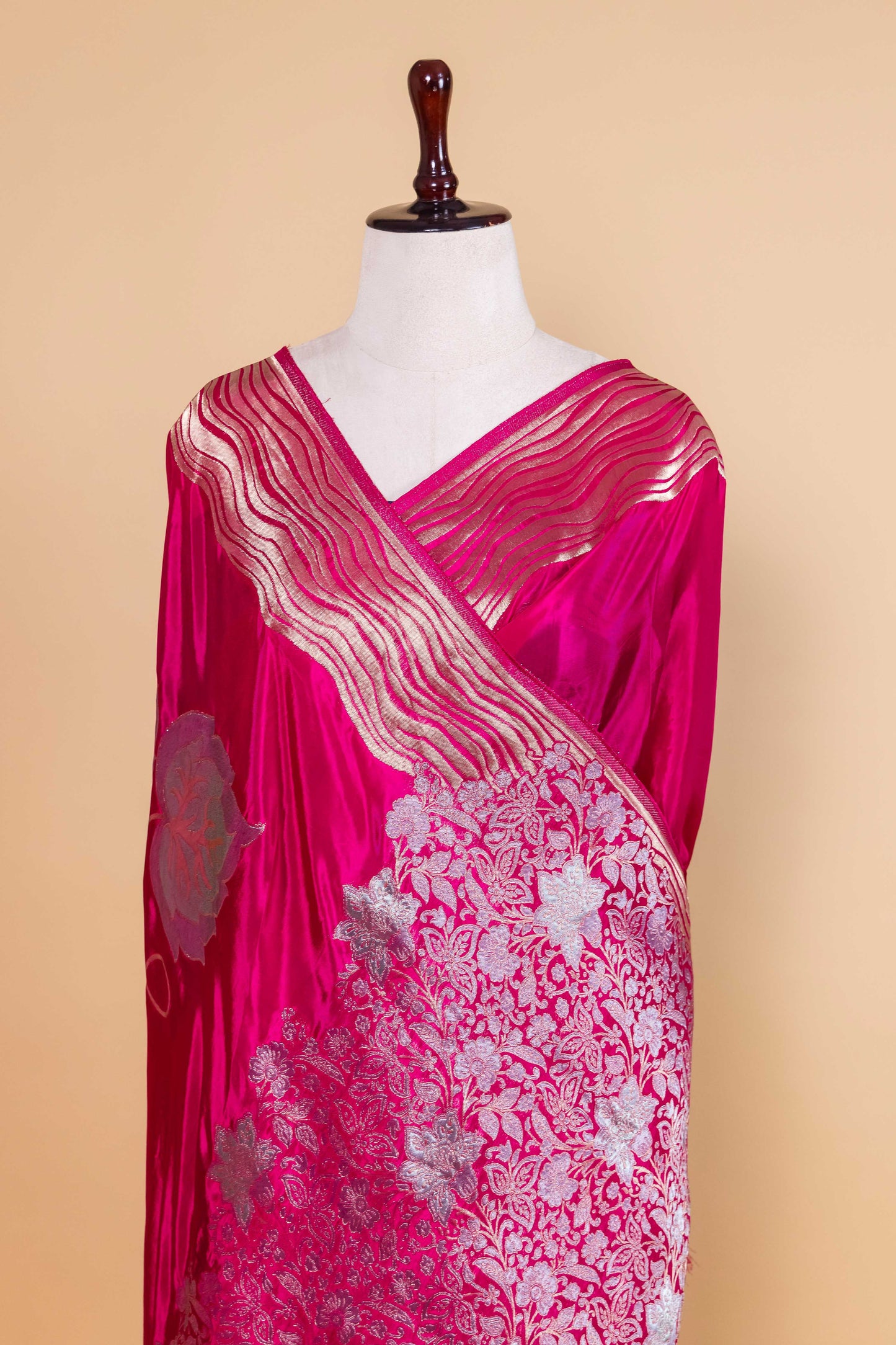 Rani Leheriya Border Fancy Silk Saree