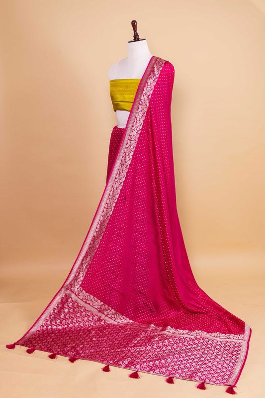 Rani Zari Buti Weaving Fancy Silk Saree