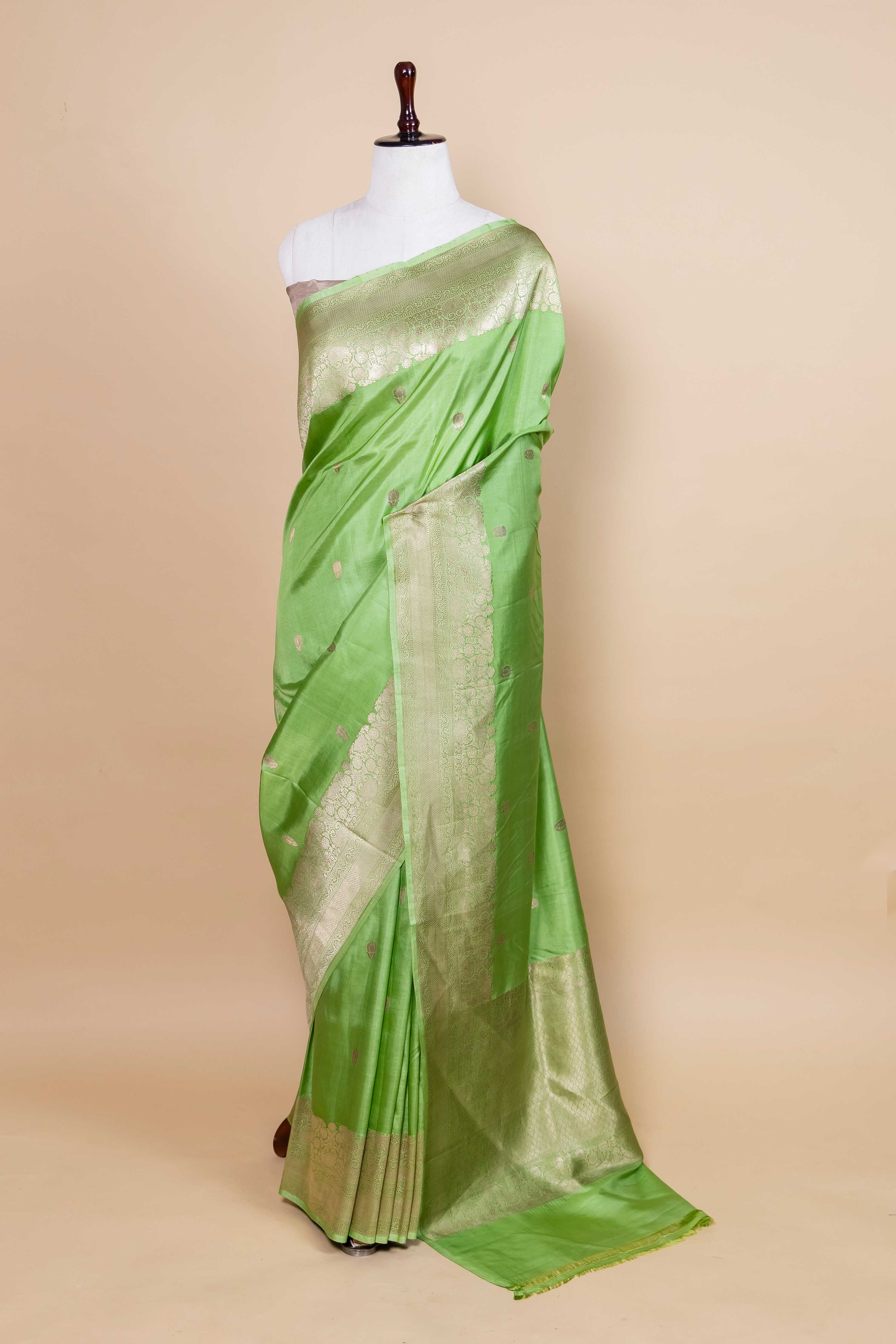 Liril Green Puna Silk Saree