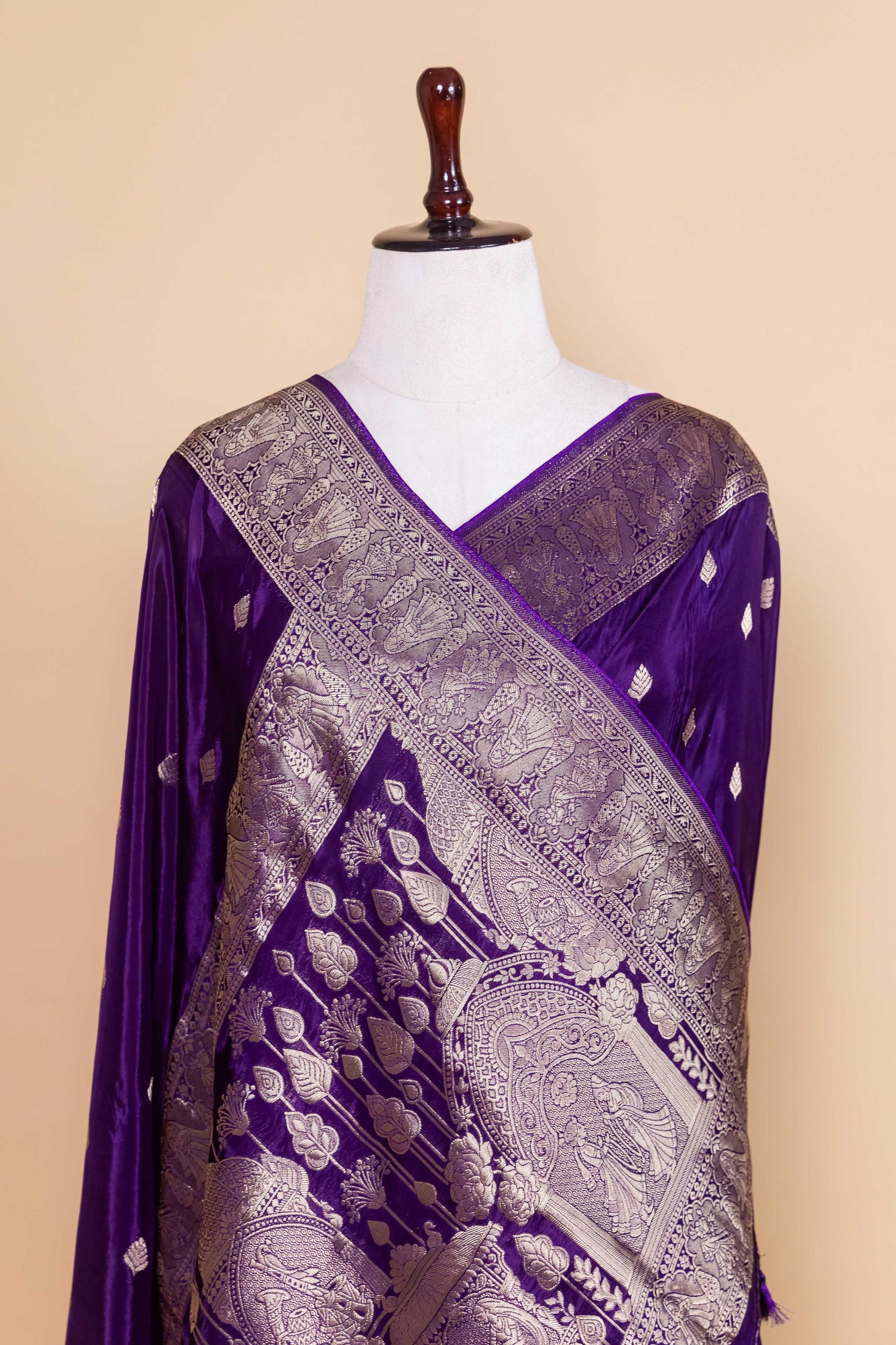 Purple Baarat weaving Silk Saree