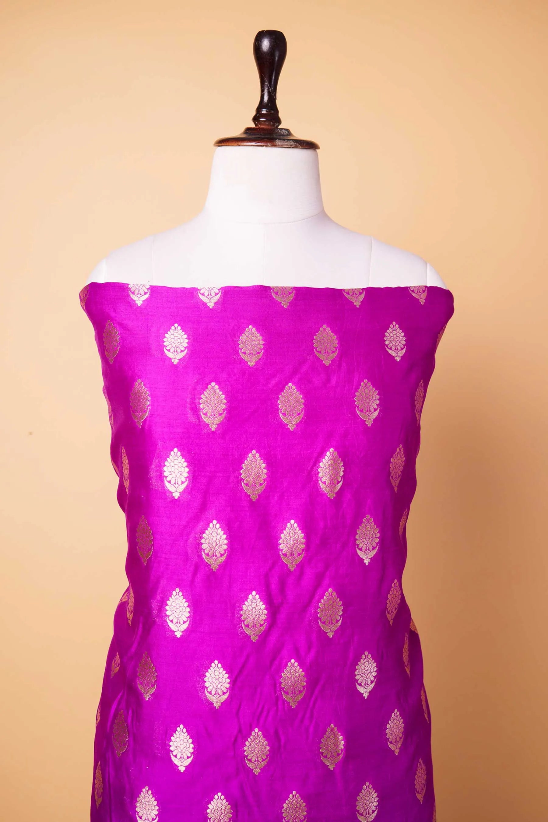 Magenta Handwoven Chiniya Silk Suit Set