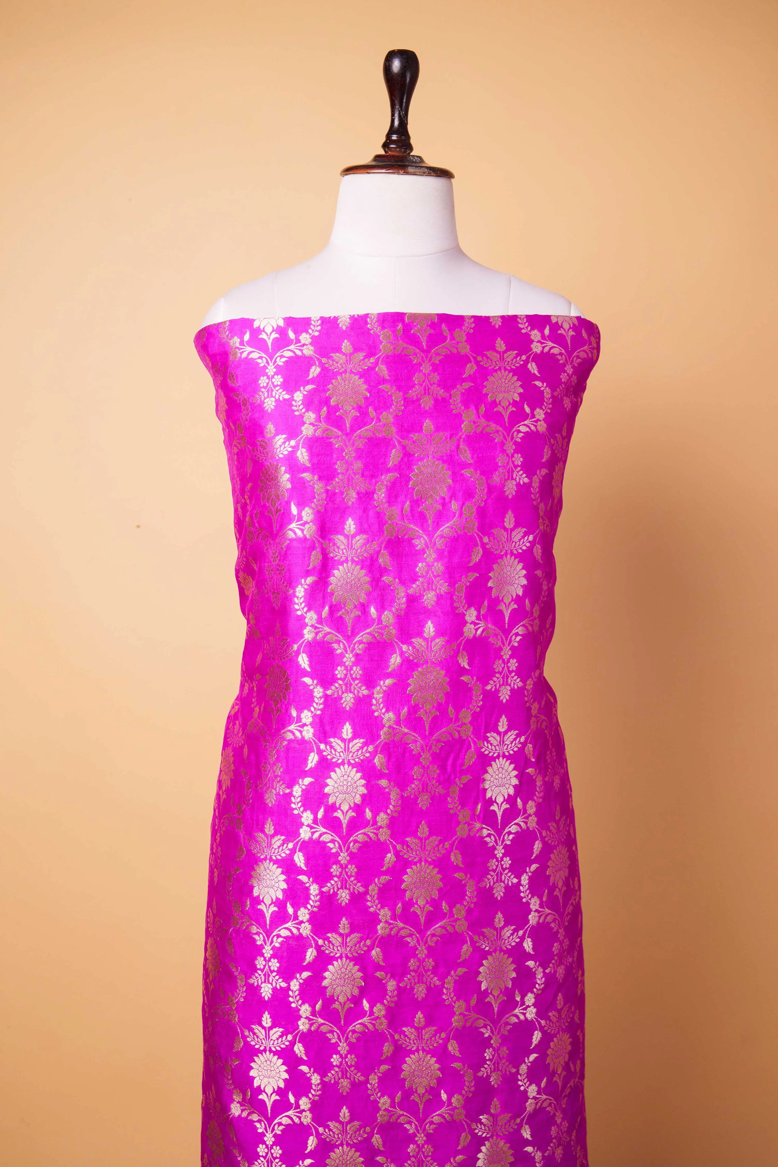 Magenta Handwoven Chiniya Silk Suit Set