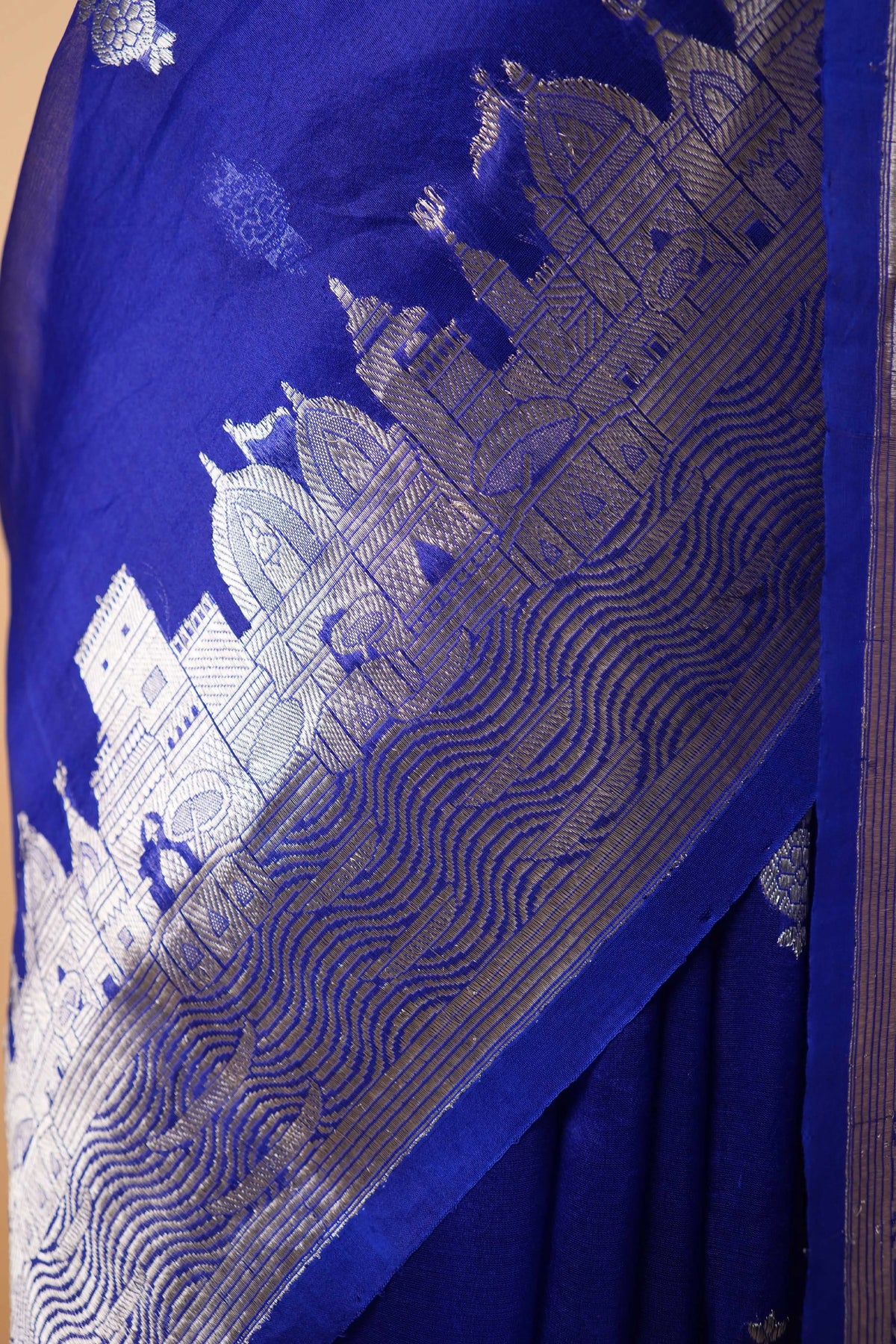 Royal Blue Banarasi Ghat Weaving Organza Silk Saree