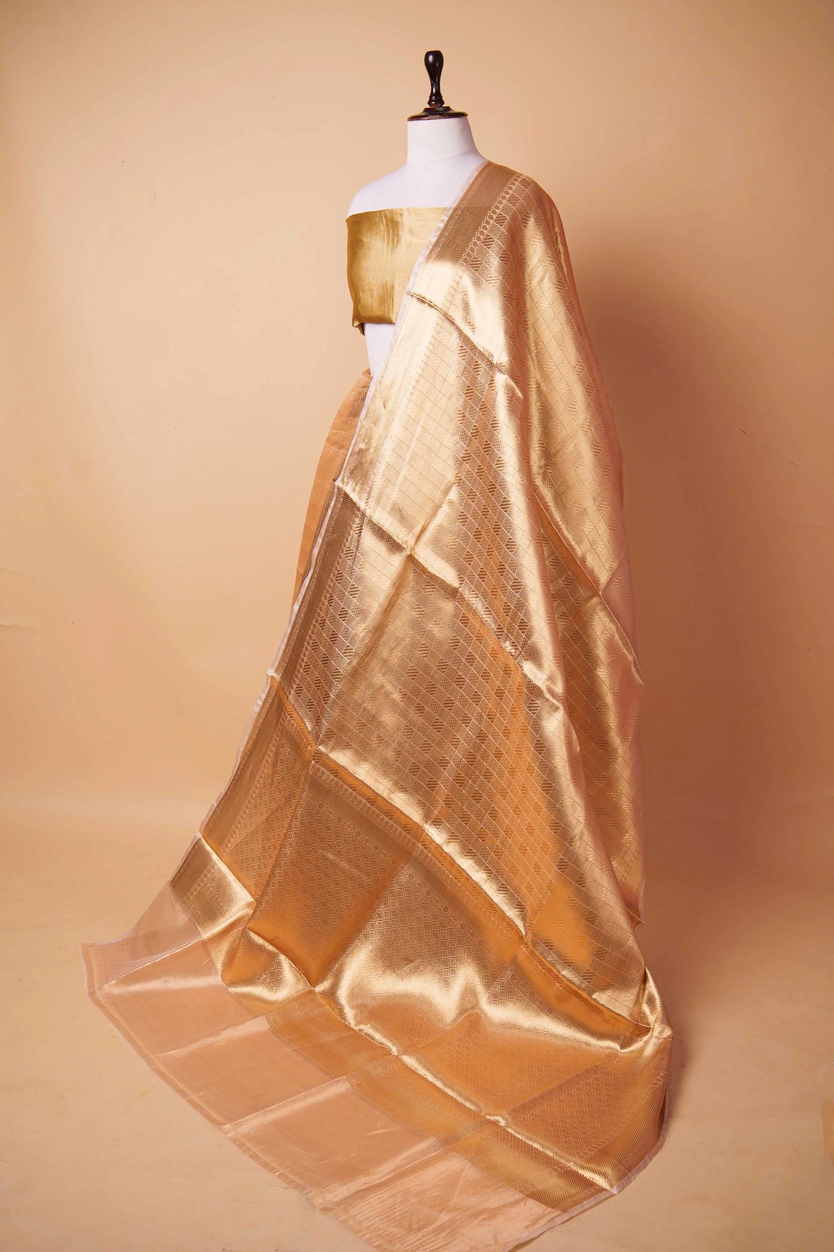 Golden Tissue Weaving Pure Silk Saree