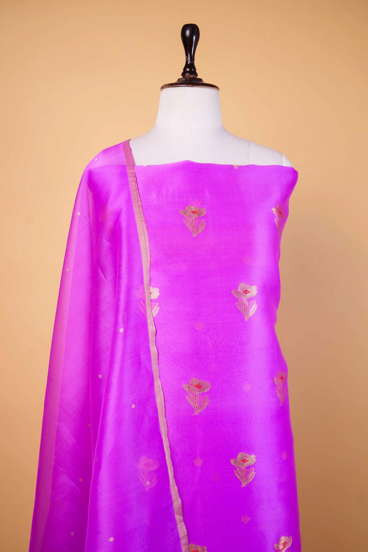 Lavender Organza Handwoven Suit