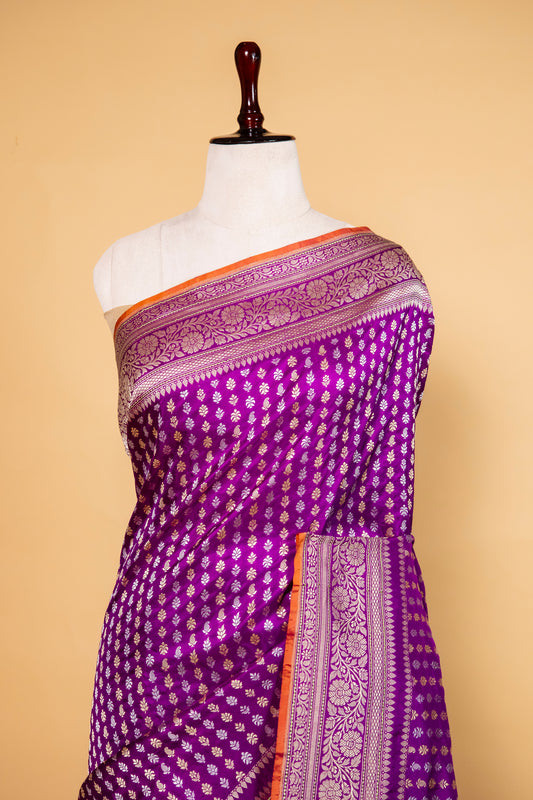 Purple Sona Rupa Katan Banarasi Silk Saree
