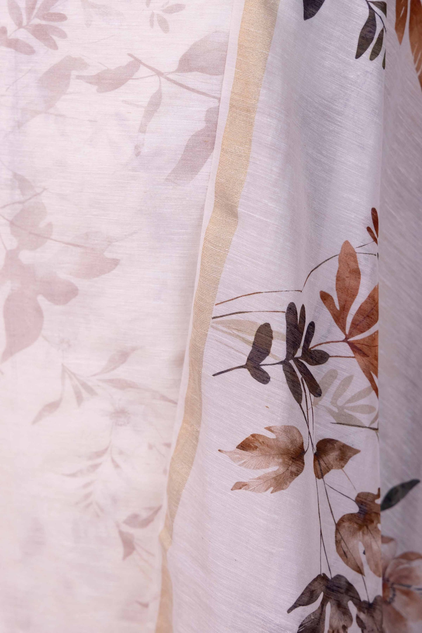 Cream Floral Digital Print Chanderi Suit