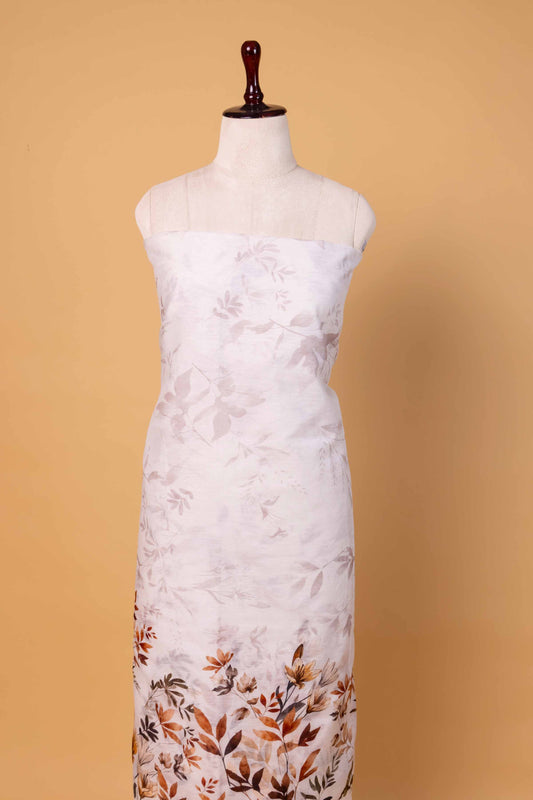 Cream Floral Digital Print Chanderi Suit