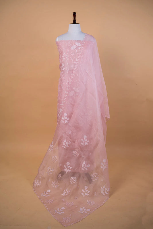 Light Pink Embroidered Organza Suit