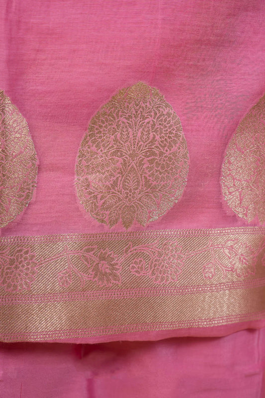 Pink Chanderi Weaving Co-ords