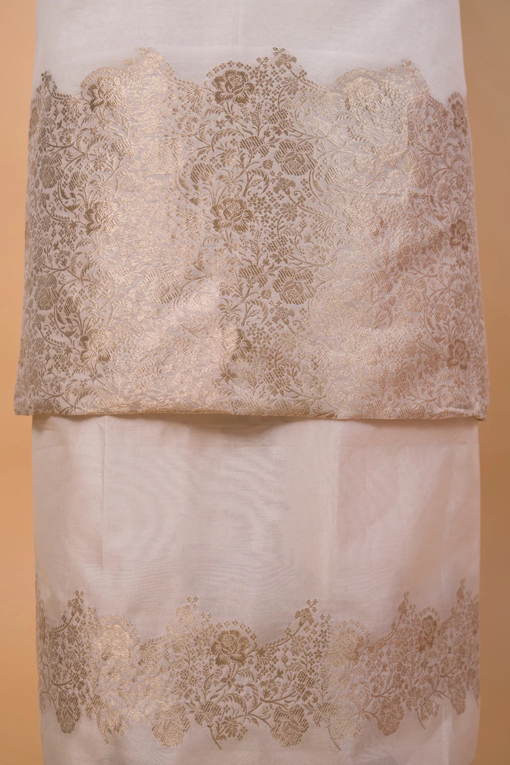 Cream Chanderi Weaving Co-ords
