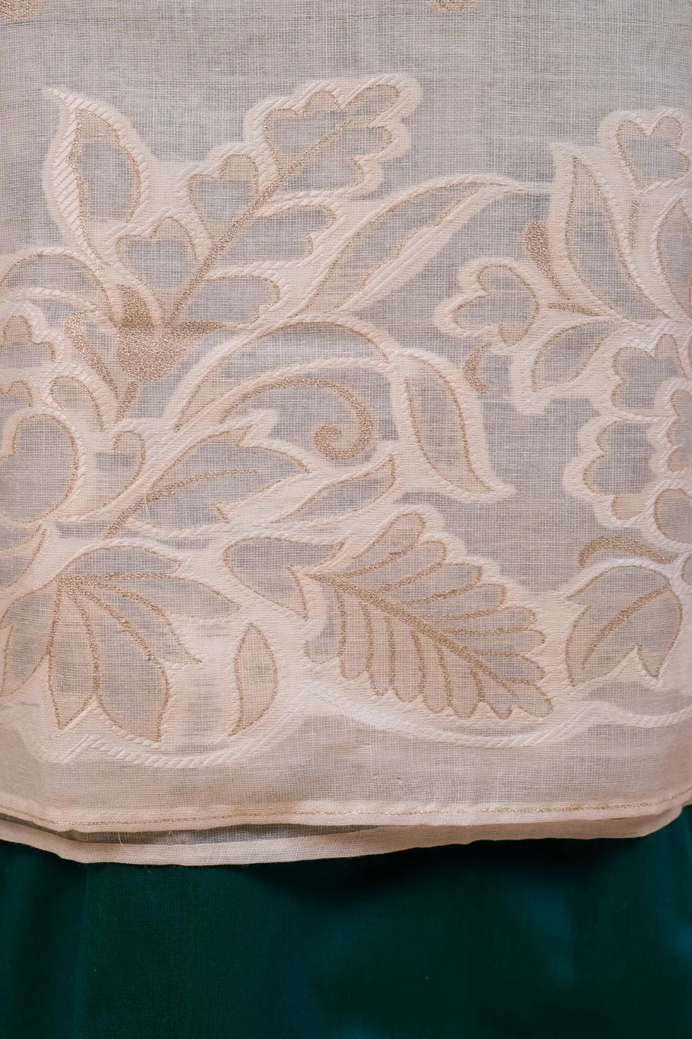 Cream Digital Print Cotton Jamdani Suit