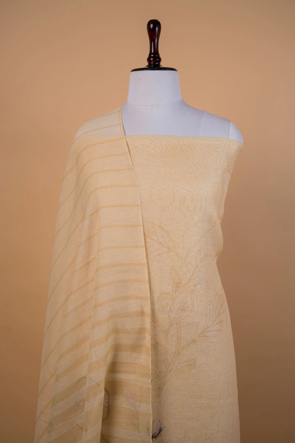 Yellow Digital Print Mul Chanderi Suit