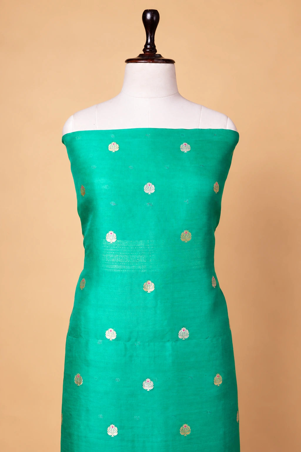 Sea Green Organza Handwoven Suit