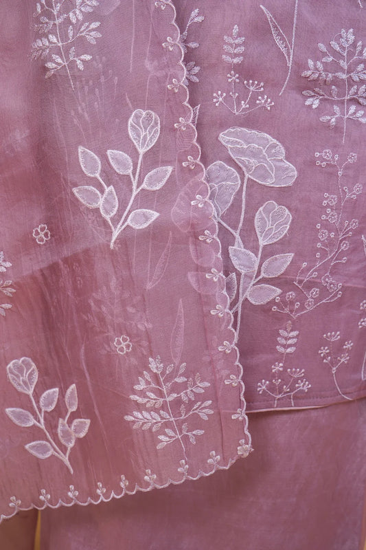 Lavender Embroidered Organza Suit