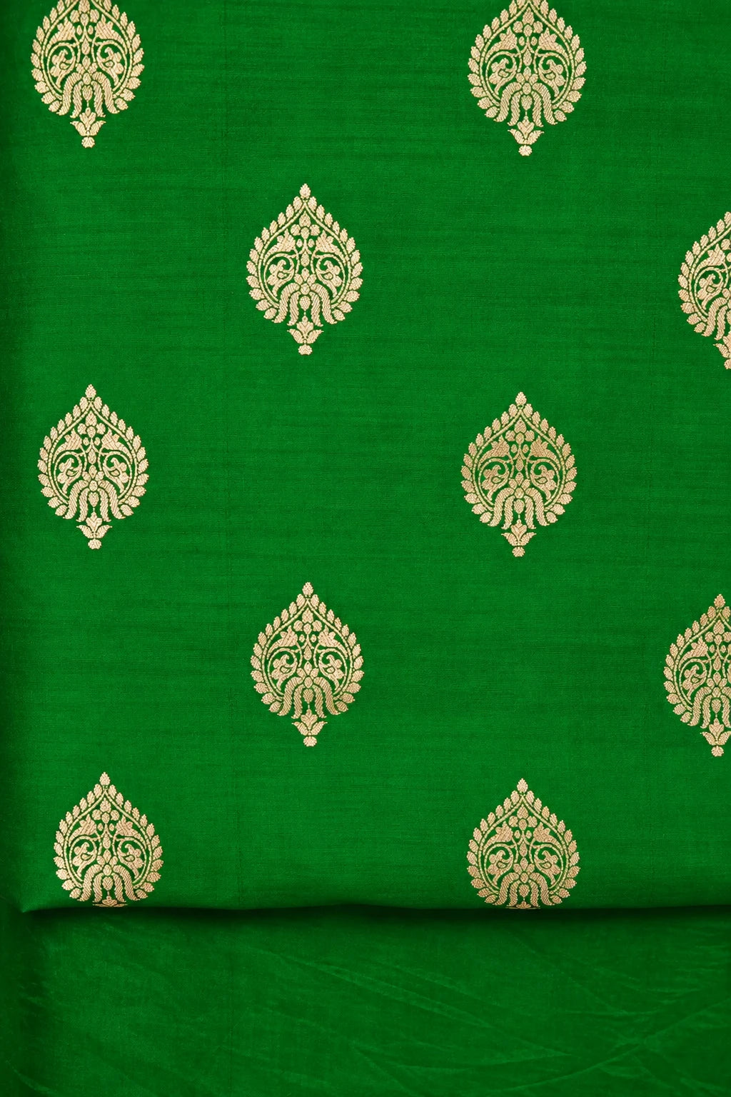 Bottle Green Handwoven Chiniya Silk Suit Set
