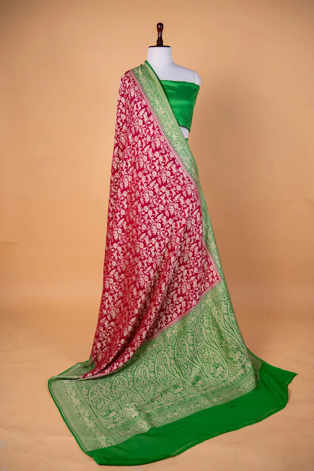 Rani & Green Shikargah Khaddi Silk Saree
