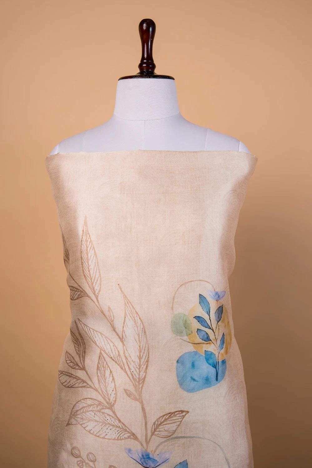 Cream Digital Print Puna Silk Suit