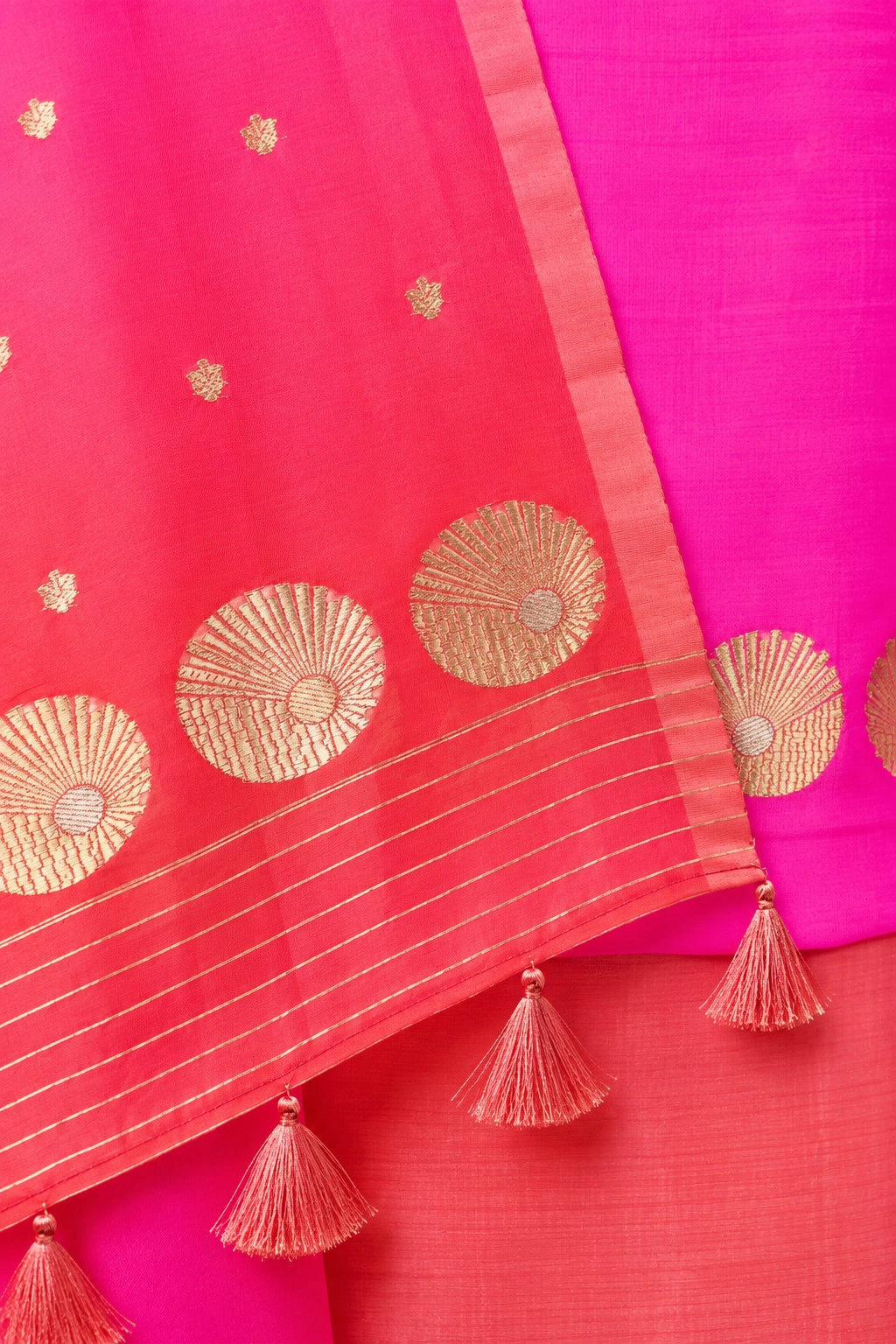 Peach and Pink Shaded Organza Suit