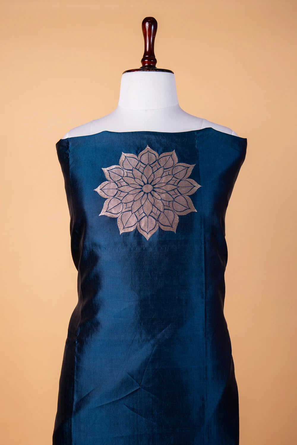 German Blue Katan Silk Weaving Co-ords