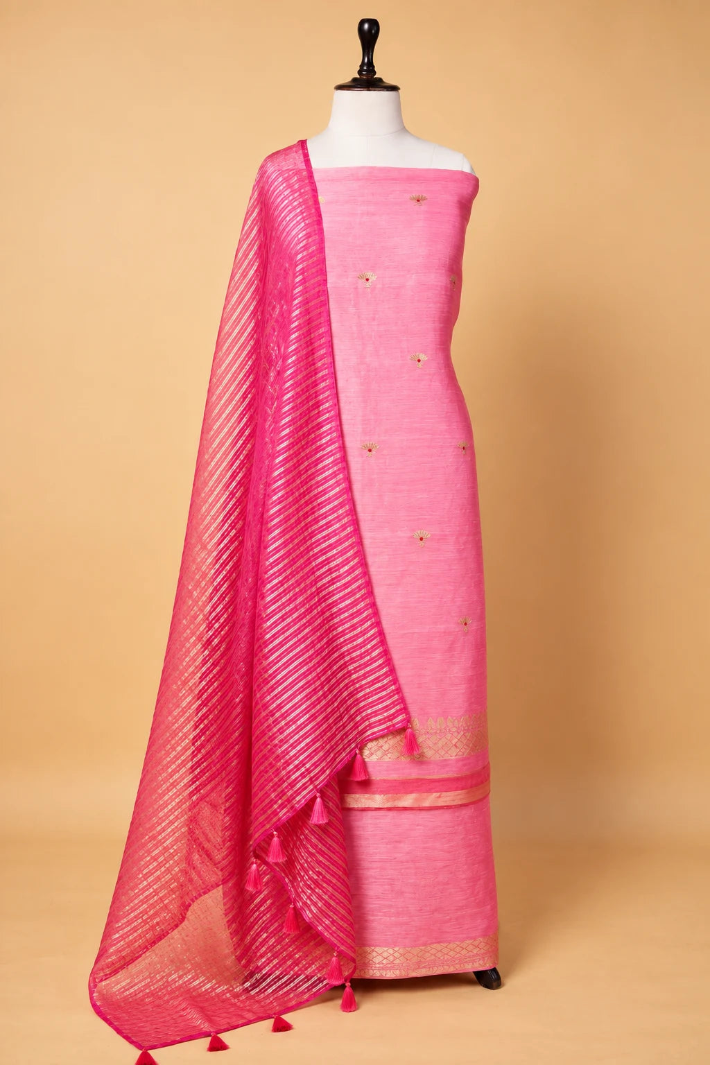 Peachy Pink Linen Suit Set