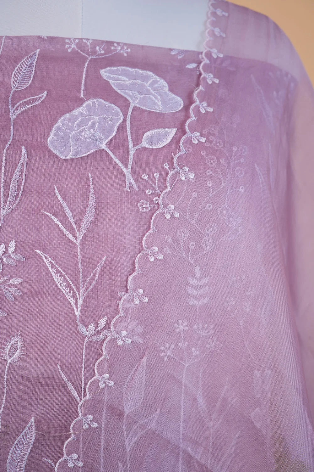 Lavender Embroidered Organza Suit